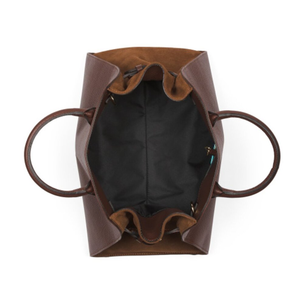 Viral Anna Paola Italian SUEDE & LEATHER Bruciato Brown Satchel NWT - Picture 15 of 15